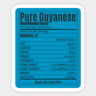 Pure 100% Guyanese West Indian Funny T-Shirt Sticker